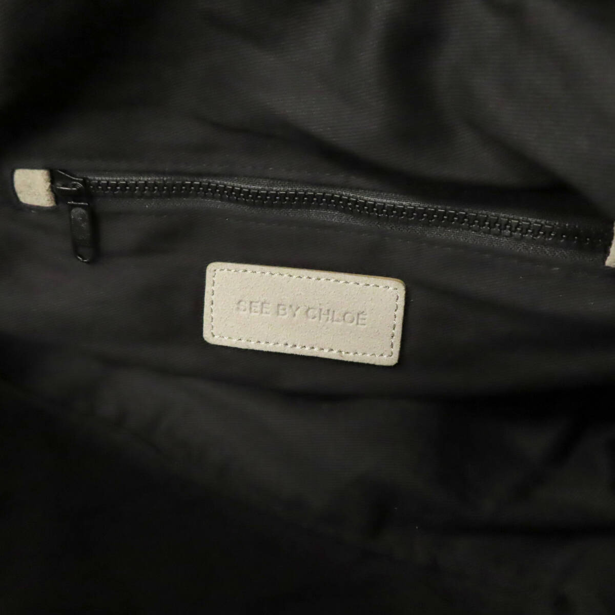 OD25070 See by Chloe シーバイクロエ ジョイライダー ハンドバッグ ミニボストンバッグ フェイクファー レザー 羊チャーム付 モスグリーン_画像10