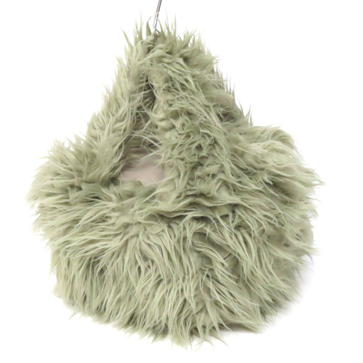 OD25070 See by Chloe シーバイクロエ ジョイライダー ハンドバッグ ミニボストンバッグ フェイクファー レザー 羊チャーム付 モスグリーン_画像4