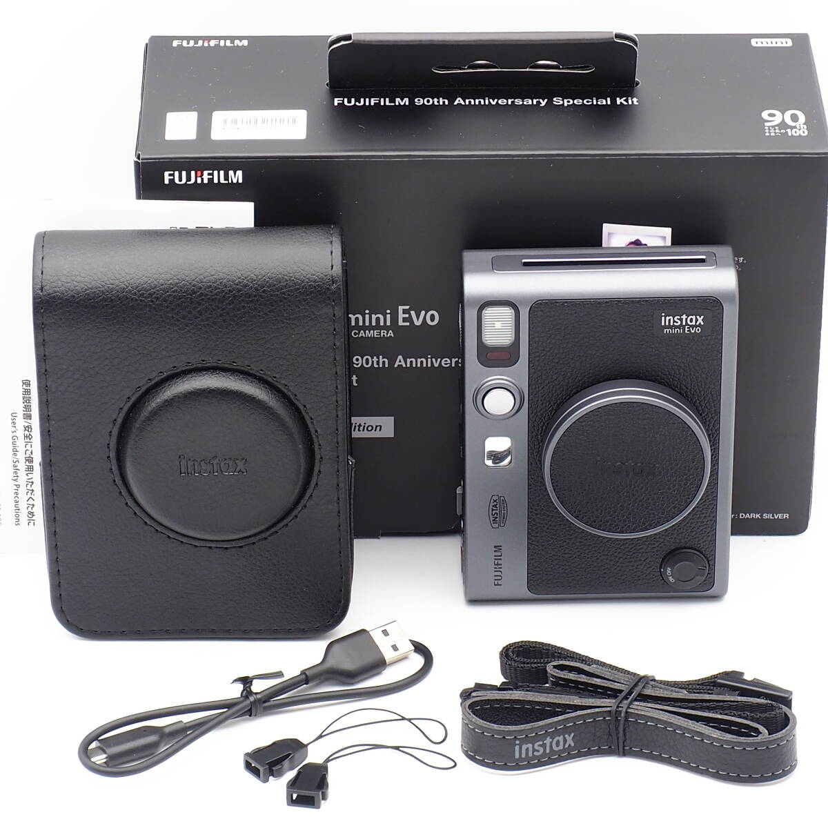 FUJIFILM instax mini Evo 90th Anniversary Special Kit Dark SILVER「チェキ」富士フイルム 90周年スペシャルキット ダークシルバー 限定_画像1
