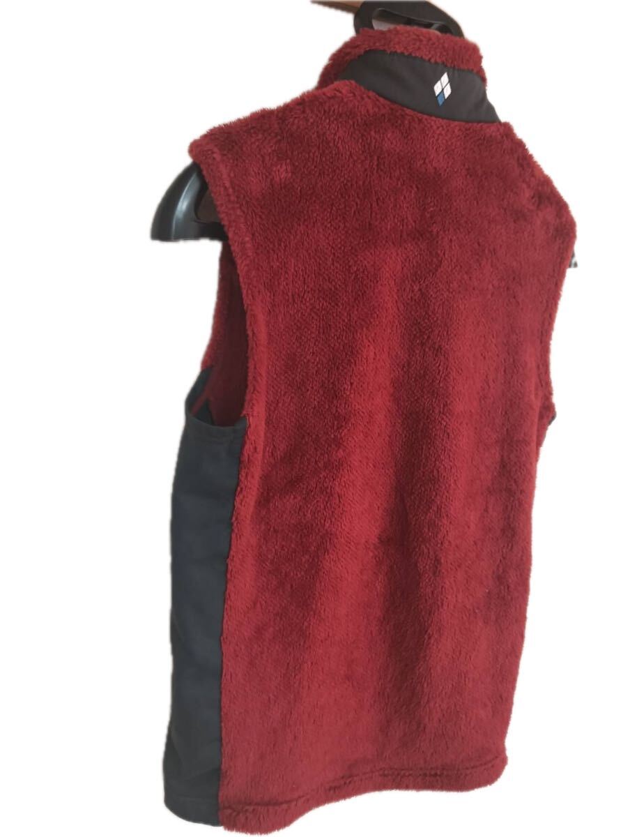 【極美品】mont-bell モンベル クリマエア ベスト メンズ M レッド系 フリース 撥水 保温 登山 アウトドア 人気モデル_画像7