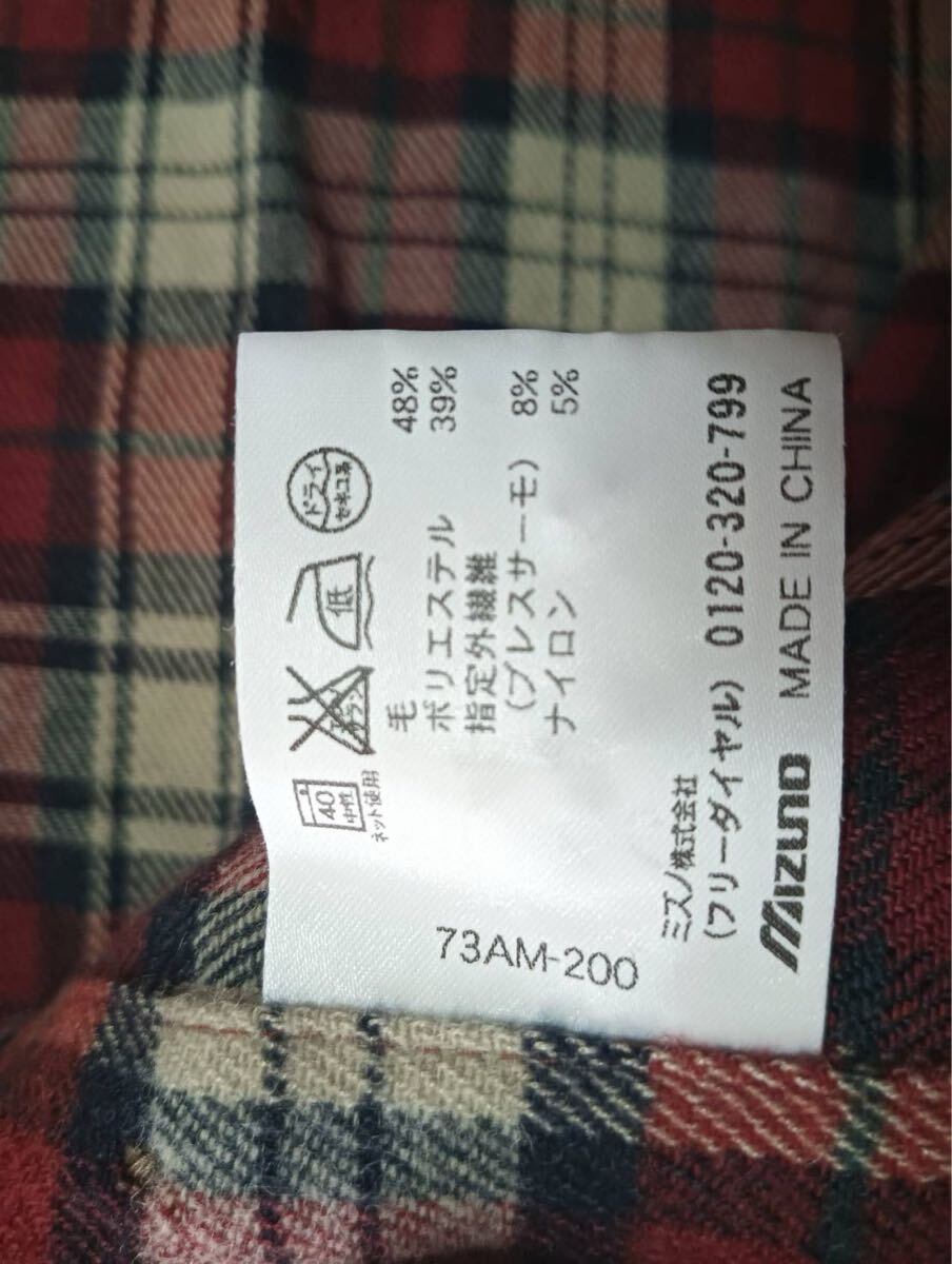 【良品】Mizuno ミズノ メンズ L チェックシャツ 長袖 フランネル調 チェック柄 アウトドア スポーツブランド_画像8
