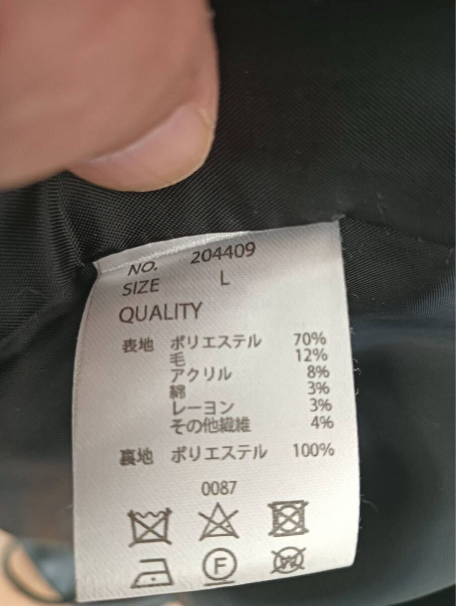 【美品】roshell ロシェル TRチェスターコート メンズ LARGE グレンチェック柄 ウール混 秋冬 アウター_画像7