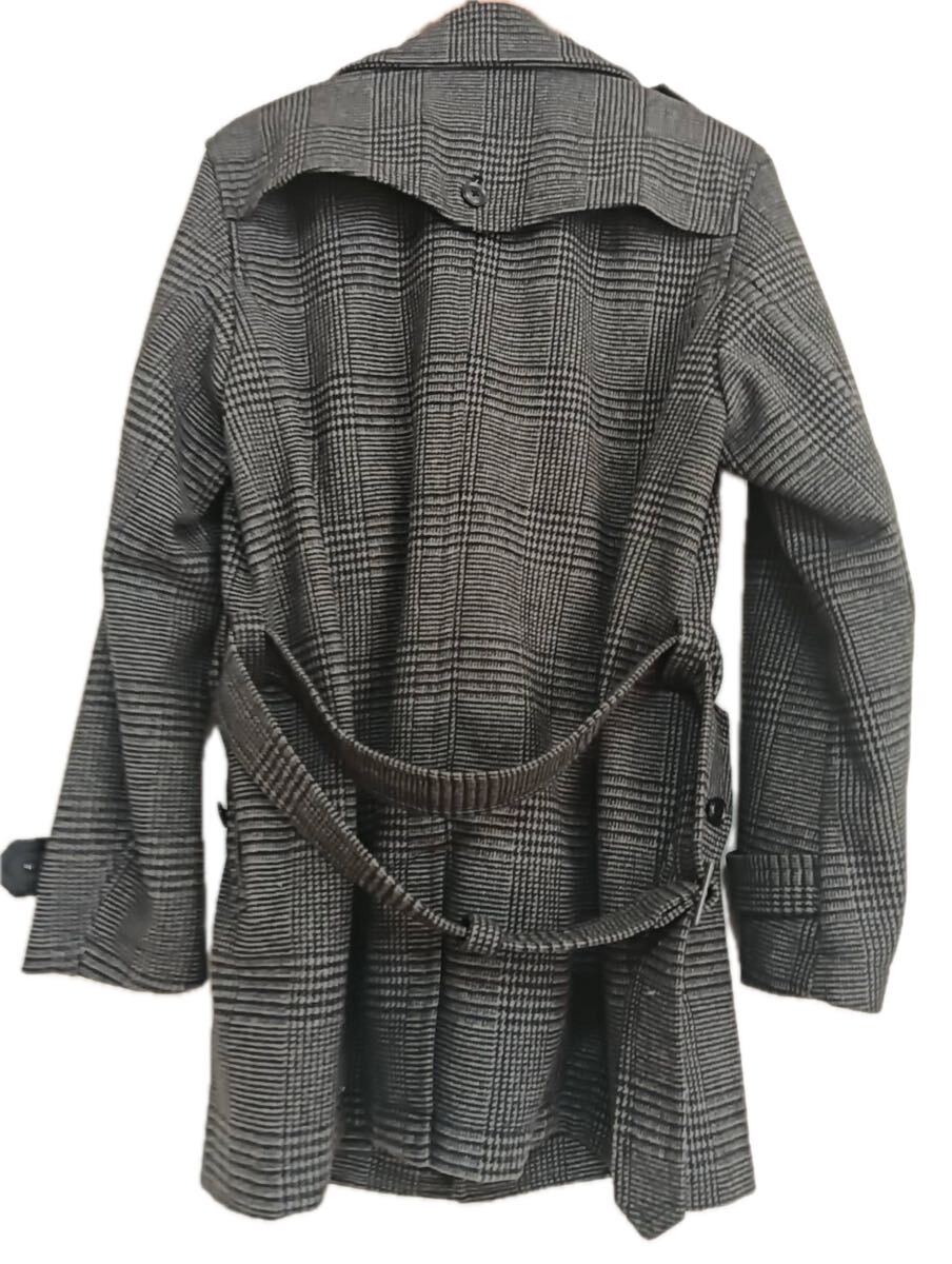 【美品】roshell ロシェル TRチェスターコート メンズ LARGE グレンチェック柄 ウール混 秋冬 アウター_画像10