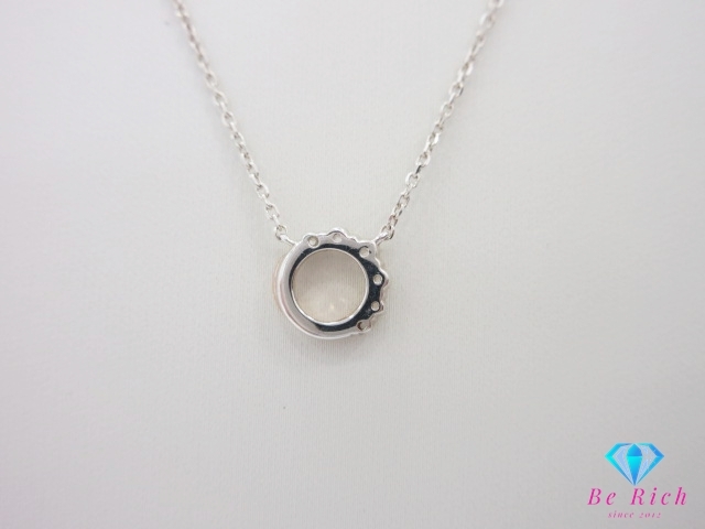 4℃ ヨンドシー SILVER シルバー K10 WG ジルコニア 付 デザイン ネックレス ペンダント 10金 ホワイト ゴールド 【中古】 ba3235_画像4