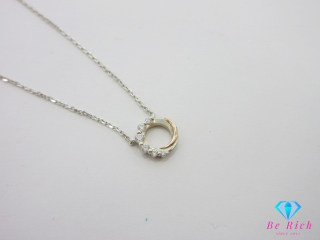4℃ ヨンドシー SILVER シルバー K10 WG ジルコニア 付 デザイン ネックレス ペンダント 10金 ホワイト ゴールド 【中古】 ba3235_画像7
