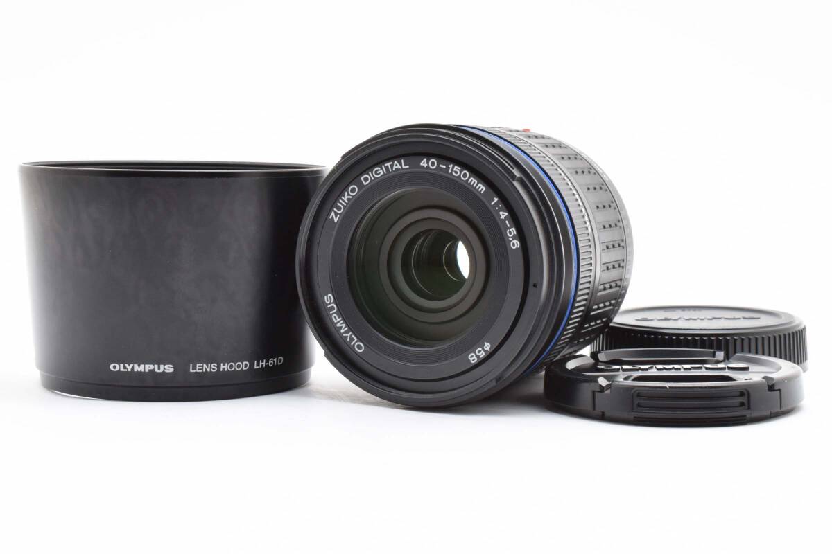 超美品 オリンパス ズイコー デジタルカメラレンズ 40-150mm f4-5.6 ブラック フード付き Olympus 269_画像1
