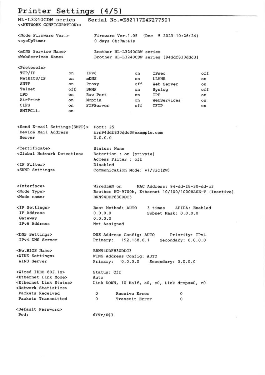 brother A4カラーレーザープリンター HL-L3240CDW 無線LAN 自動両面プリント対応 カウンター数 17307 管理番号P-331 〇_画像9