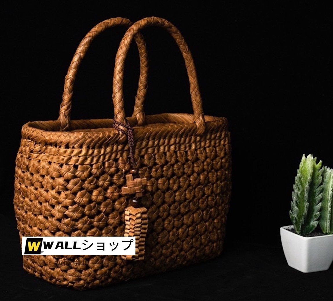 新品山葡萄かごバッグ 手編み山葡萄籠バッグ バスケット籐かご 高級ハンドバック 職人手作り良品_画像2
