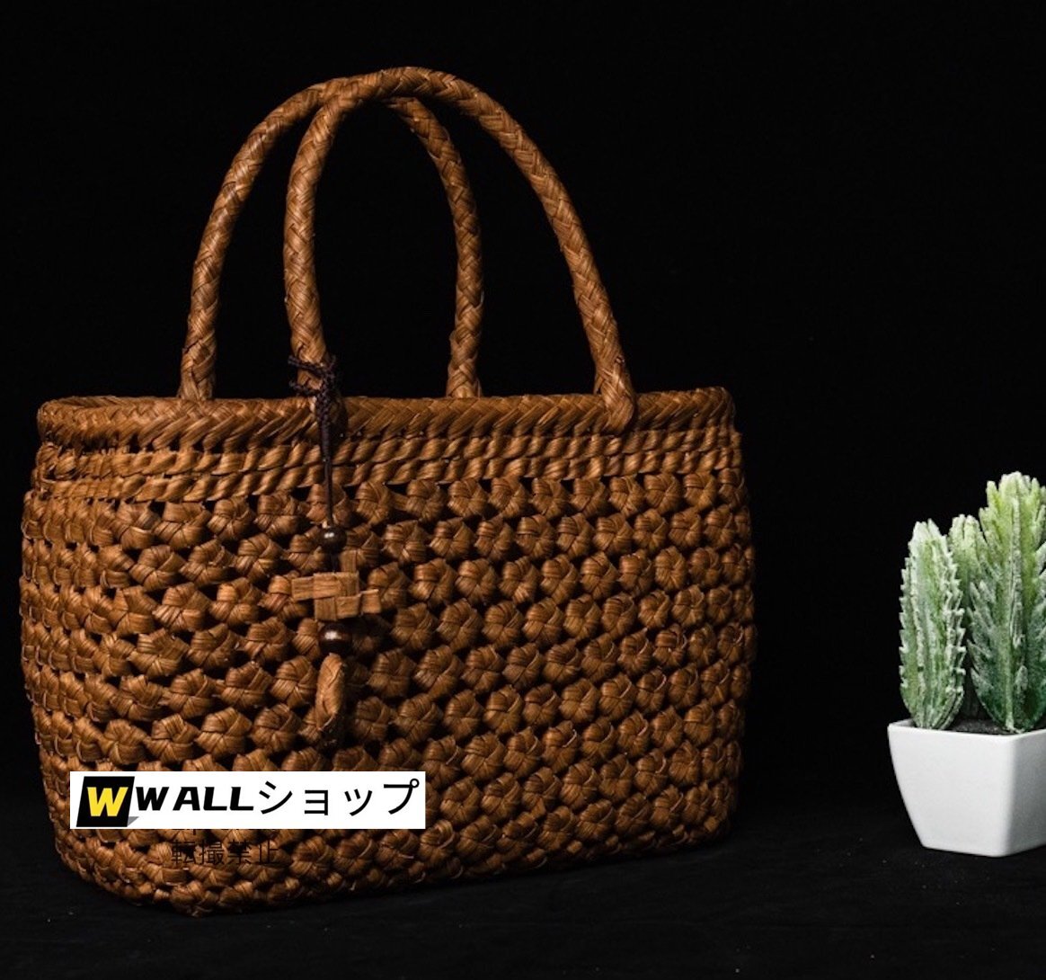新品山葡萄かごバッグ 手編み山葡萄籠バッグ バスケット籐かご 高級ハンドバック 職人手作り良品_画像3