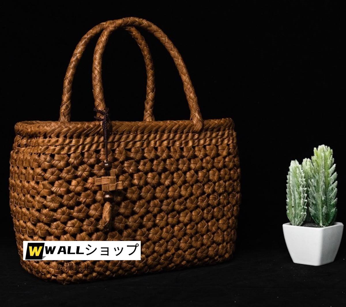 新品山葡萄かごバッグ 手編み山葡萄籠バッグ バスケット籐かご 高級ハンドバック 職人手作り良品_画像1