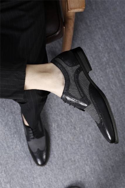 ビジネスシューズ メンズシューズ シューズ イギリス風 靴 千鳥柄 フォーマル 紳士靴 イギリス風 ブラック 26.5cm_画像6