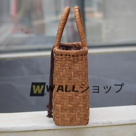 極品 人気推薦★職人の手作り山葡萄かごバッグ 手編み山葡萄籠バッグ バスケット籐かご_画像2