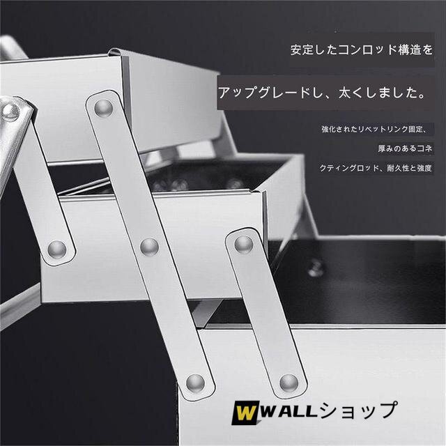 ステンレス鋼折りたたみ式 ツールボックス 3段 両開き 大型 工具ケース 収納 工具収納 ツールボックスケース 大容量 工具入れ 防錆 46cm_画像6