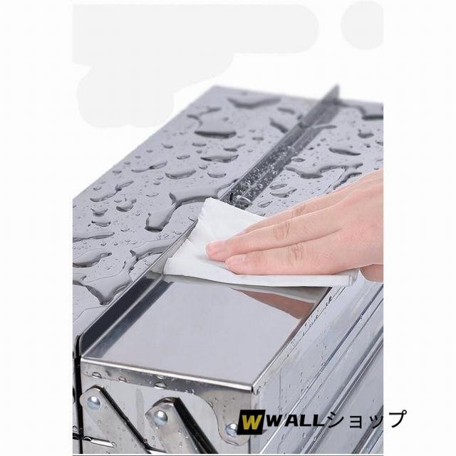 ステンレス鋼折りたたみ式 ツールボックス 3段 両開き 大型 工具ケース 収納 工具収納 ツールボックスケース 大容量 工具入れ 防錆 46cm_画像7