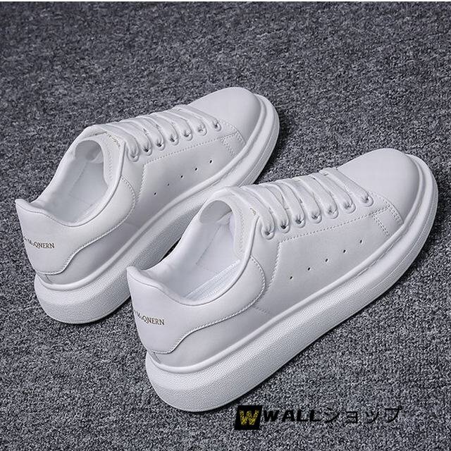 スニーカー　スリッポン メンズ メンズシューズ　キャンバススニーカー　厚底 撥水 防滑ソール　運動靴 軽量 カジュアル ホワイト27cm_画像2