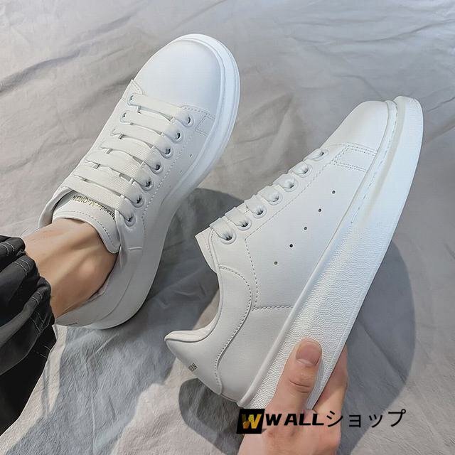 スニーカー　スリッポン メンズ メンズシューズ　キャンバススニーカー　厚底 撥水 防滑ソール　運動靴 軽量 カジュアル ホワイト27cm_画像3