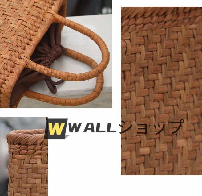 極品 人気推薦★職人の手作り山葡萄かごバッグ 手編み山葡萄籠バッグ バスケット籐かご_画像6