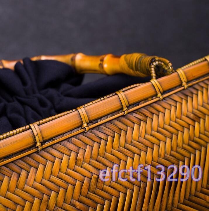手作り 竹編みバッグ 竹細工 竹編 收納小物入れ籠 ハンドバッグ 竹製品_画像3