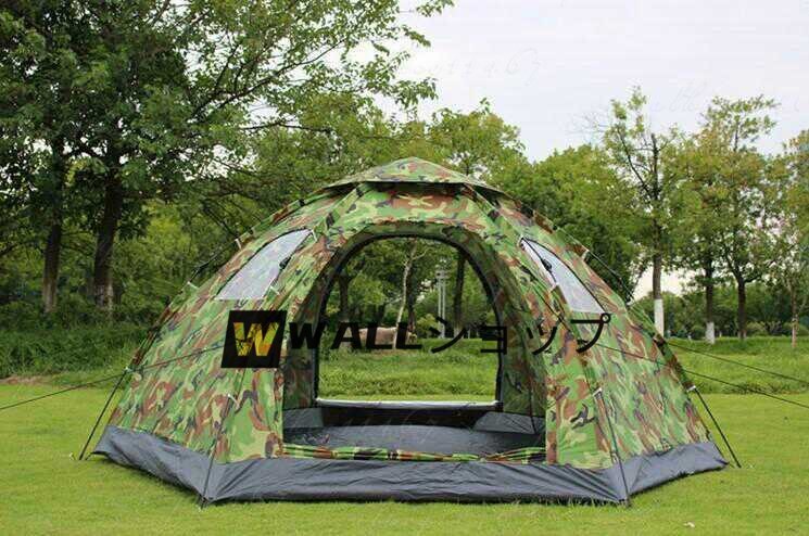 強くお勧め★自動3秒開キャンプワンタッチテントUVカットアウトドア用品6～8人用入口2窓4_画像3