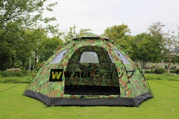 強くお勧め★自動3秒開キャンプワンタッチテントUVカットアウトドア用品6～8人用入口2窓4_画像1