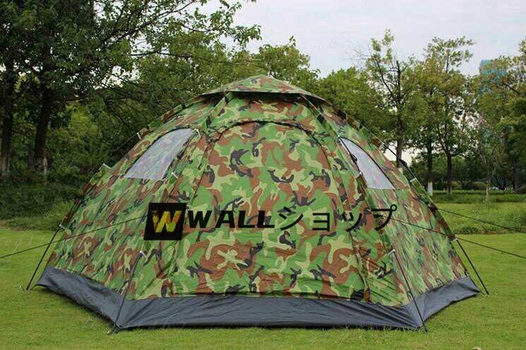 強くお勧め★自動3秒開キャンプワンタッチテントUVカットアウトドア用品6～8人用入口2窓4_画像2