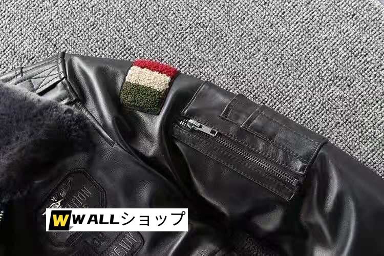 革ジャン 羊革 革カジュアル　ライダース　おすすめ　ボア　S～4XLサイズ選択可能_画像3