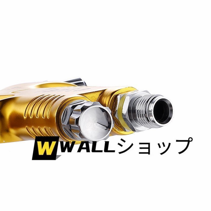 ガン スプレーガン 口径1.3mm 重力式 各種塗装作業に 塗料カップ付 工具 DIY用品 エアーツール エアーガン 自動車補修専用 ゴールド_画像6