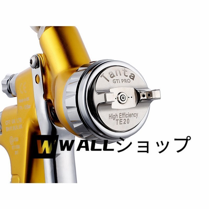 ガン スプレーガン 口径1.3mm 重力式 各種塗装作業に 塗料カップ付 工具 DIY用品 エアーツール エアーガン 自動車補修専用 ゴールド_画像5