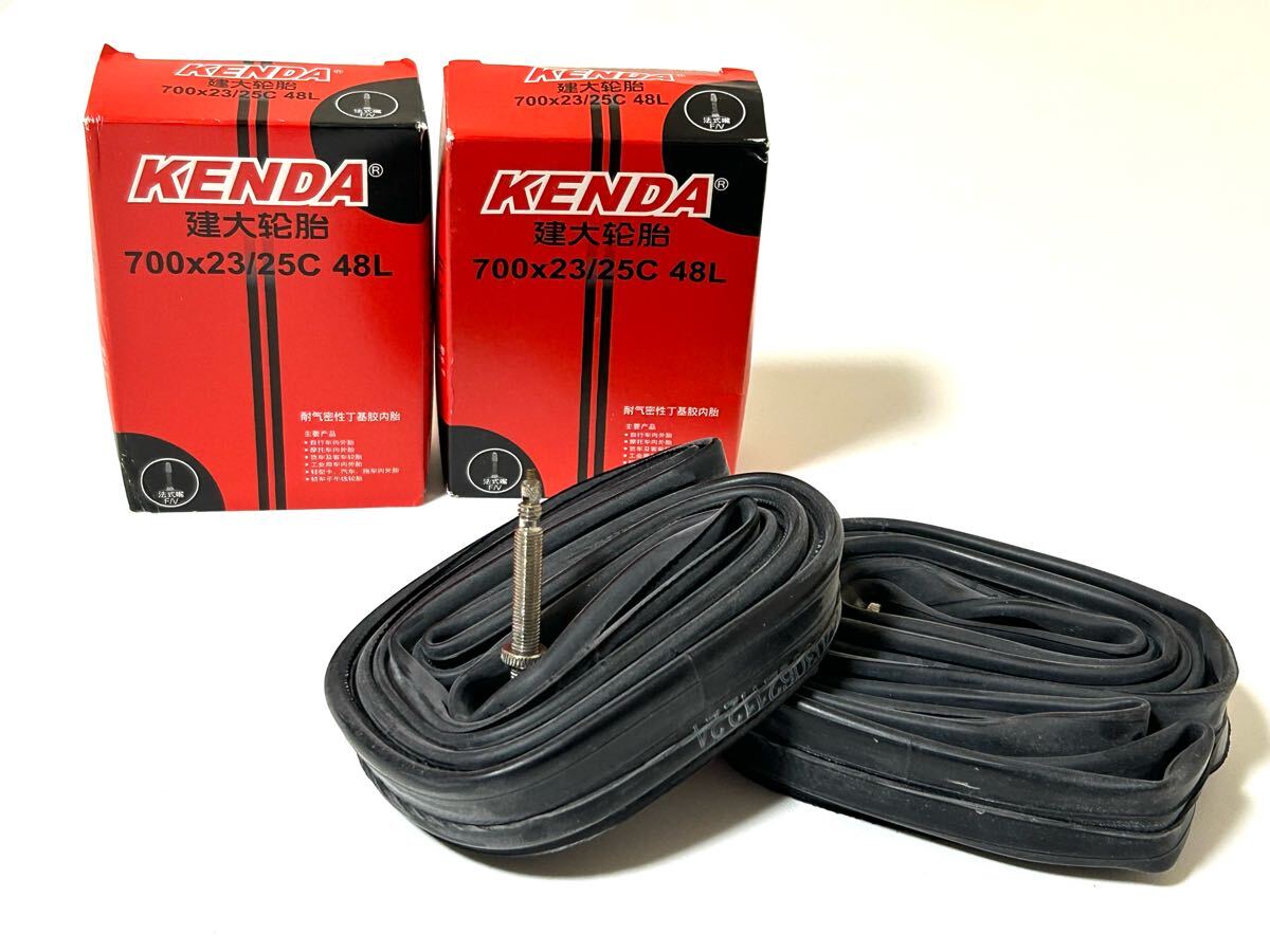 【送料無料】KENDA 700×23-25Cチューブ 仏式バルブ長48mm 新品2個セット《並行輸入品》_画像1