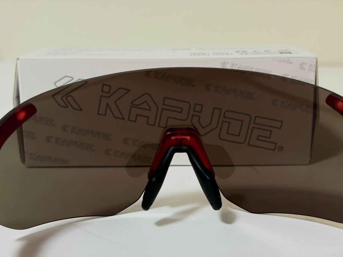 【送料無料特価】KAPVOE KEHUリムレスサングラス レッドミラー　新品未使用《スポーツサングラス/自転車用サングラス/カプヴォエ》 _画像4