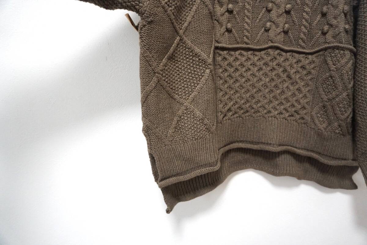 ピュアルセシン 可愛いデザイン パッチワークケーブルニット_画像4