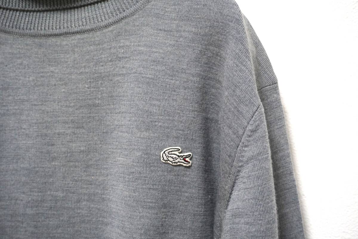 LACOSTE 銀ワニ ウールハイゲージタートルニット 3 日本製_画像3