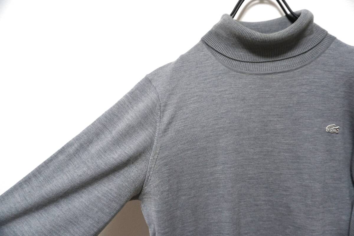LACOSTE 銀ワニ ウールハイゲージタートルニット 3 日本製_画像4