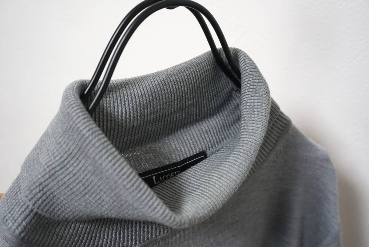 LACOSTE 銀ワニ ウールハイゲージタートルニット 3 日本製_画像7