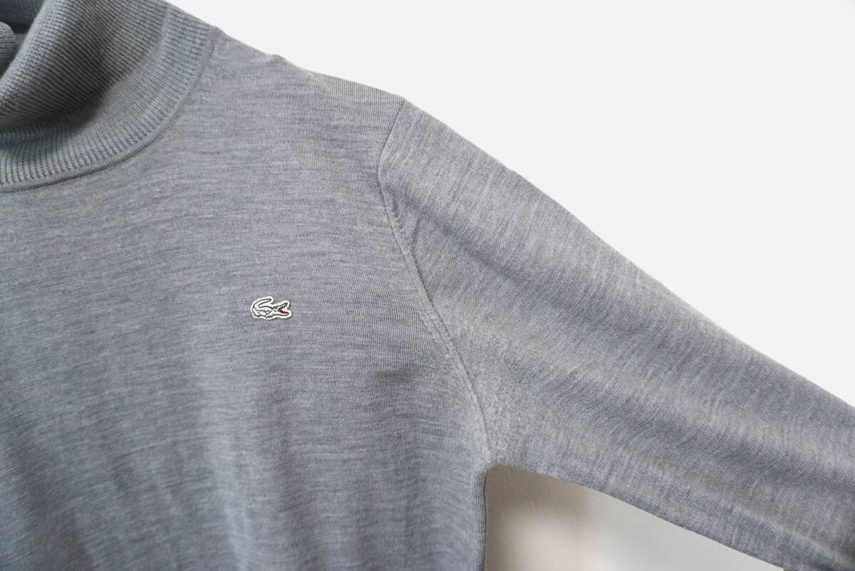 LACOSTE 銀ワニ ウールハイゲージタートルニット 3 日本製_画像5