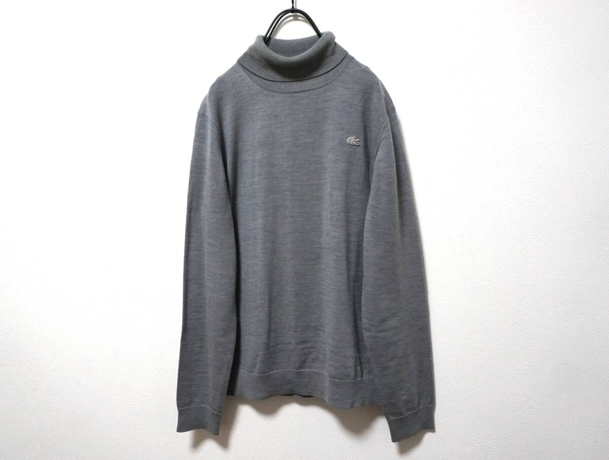 LACOSTE 銀ワニ ウールハイゲージタートルニット 3 日本製_画像1