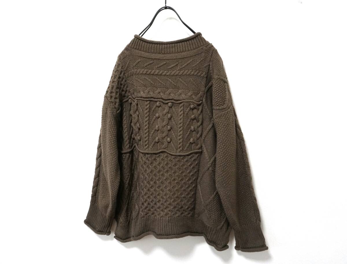 ピュアルセシン 可愛いデザイン パッチワークケーブルニット_画像6