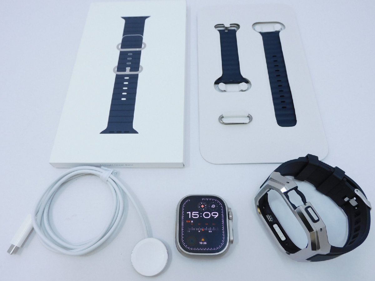 [ прекрасный товар ]Apple Watch Ultra 2 GPS+Cellular 49mm титан кейс / midnight Ocean частота MREH3J/A A2986 с футляром [B176T701]