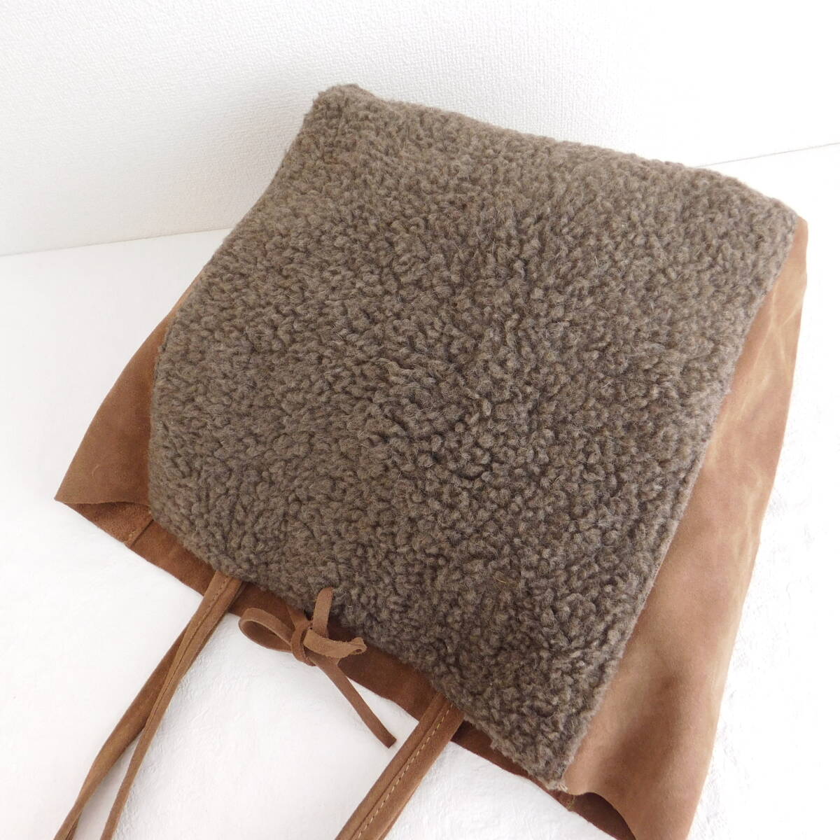 ボルサインペレ★イタリア製★牛革★ムートンボア★トートバッグ★18700★E355_画像8