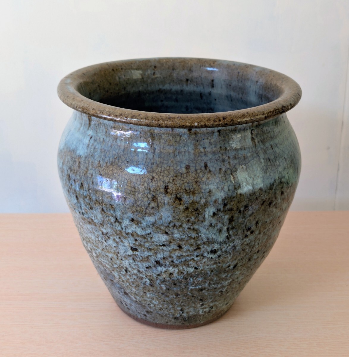 江戸期 会津本郷焼 壺 水瓶 水甕 花瓶 花生 古民芸 骨董 古美術 伝統工芸 会津焼_画像1