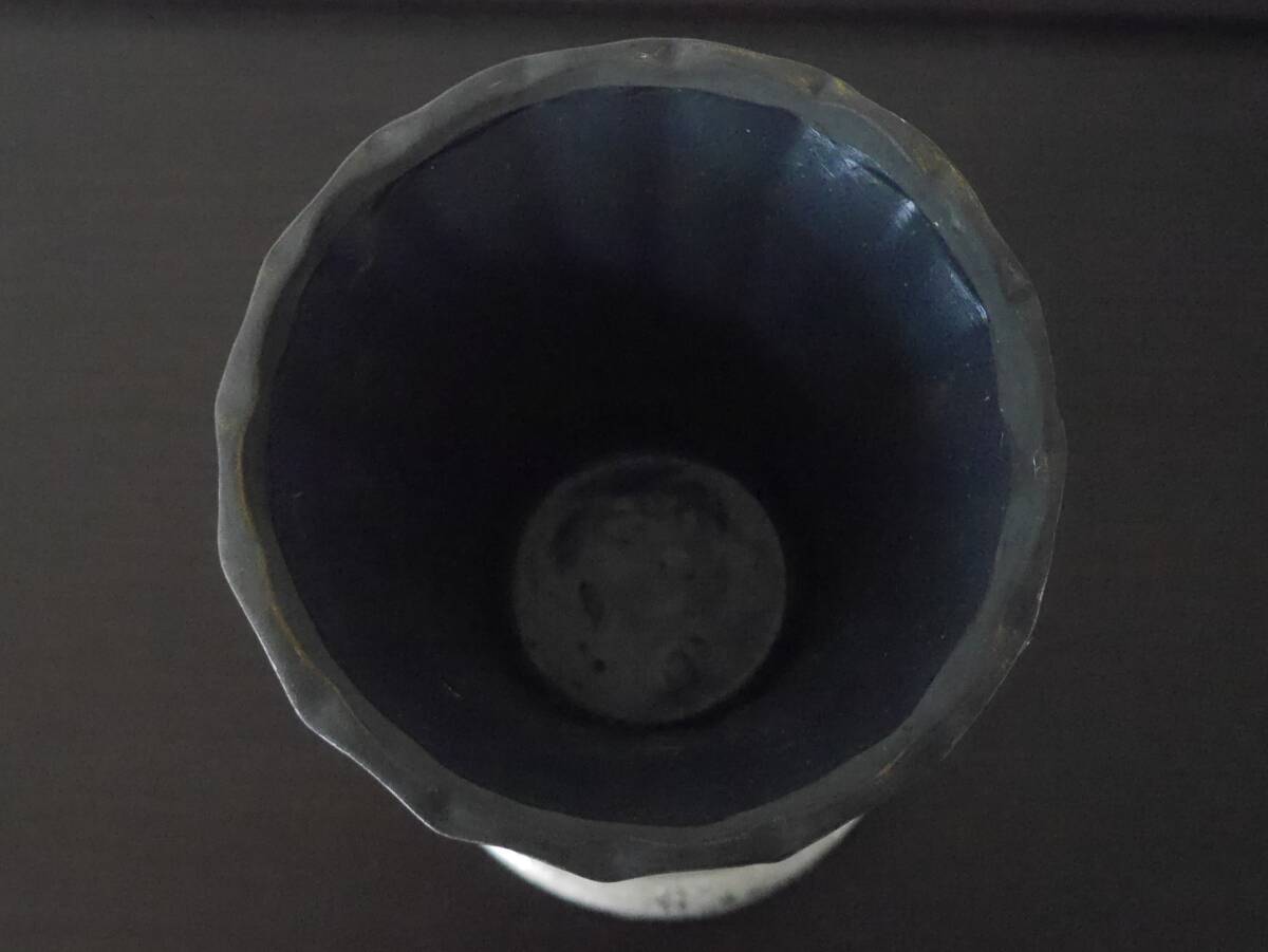 ◆中古◆Clay クレイ フラワーベース/花器/花瓶/花入れ/インテリア 14Φ22H グレー/シルバー色 アンティーク風◆複数在庫あり◆n01 #88_画像3