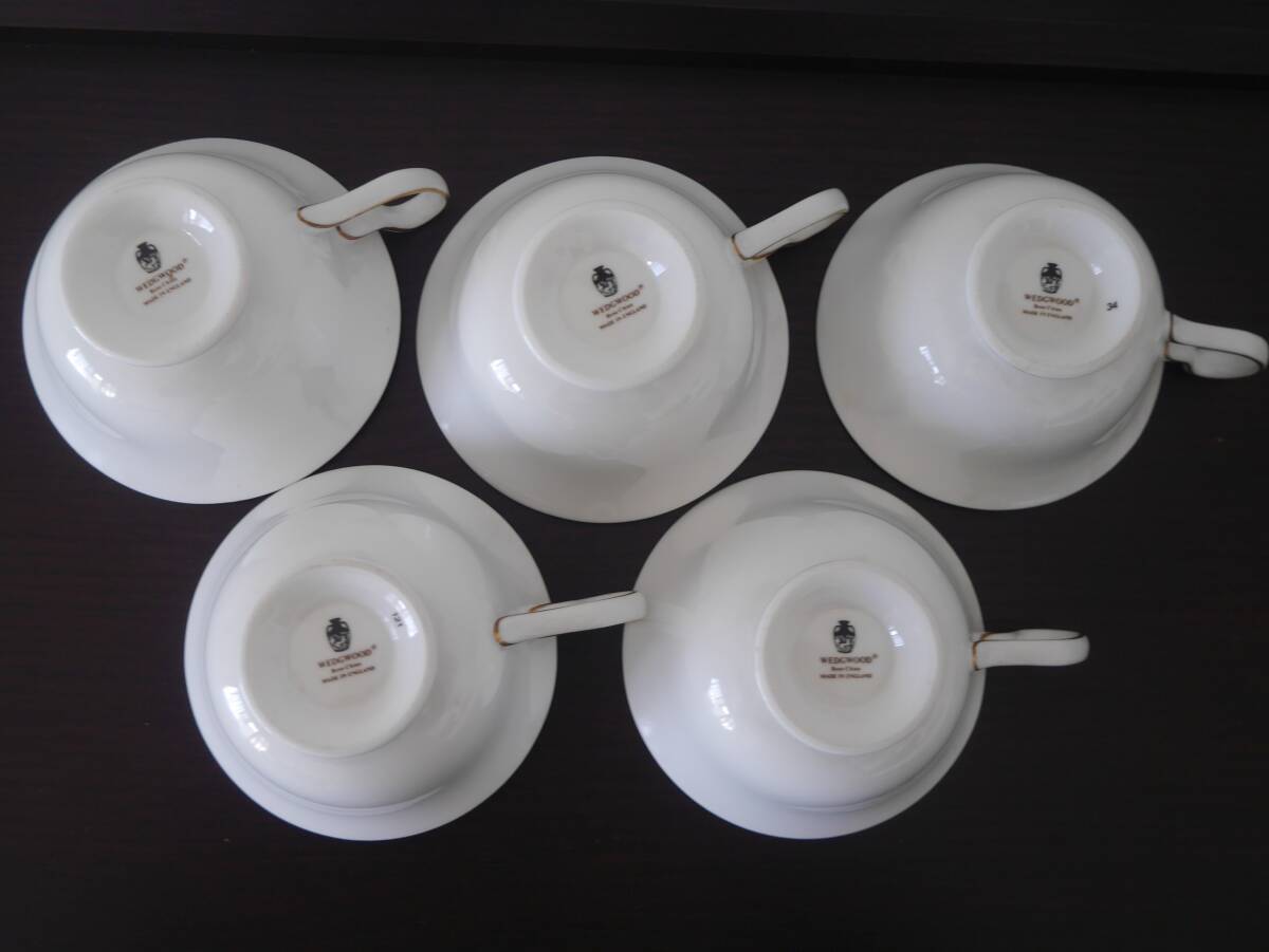 ◆中古◆WEDGWOOD ウェッジウッド コロラド カップ＆ソーサー 5客セット 金彩 洋食器 ティー 黒壺刻印 イギリス製 ◆n24 *02_画像7