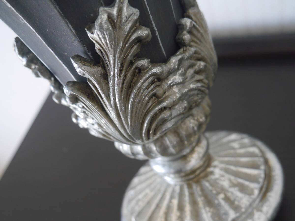 ◆中古◆Clay クレイ フラワーベース/花器/花瓶/花入れ/インテリア 14Φ22H グレー/シルバー色 アンティーク風/複数在庫個あり◆n01 #88_画像7