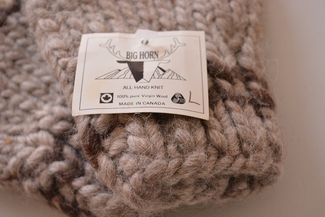 未使用/カナダ製【 BIG HORN 】カウチン ミトン グローブ 手袋 ヴァージンウール L_画像3
