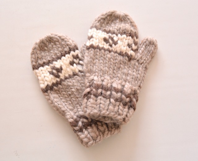 未使用/カナダ製【 BIG HORN 】カウチン ミトン グローブ 手袋 ヴァージンウール L_画像2