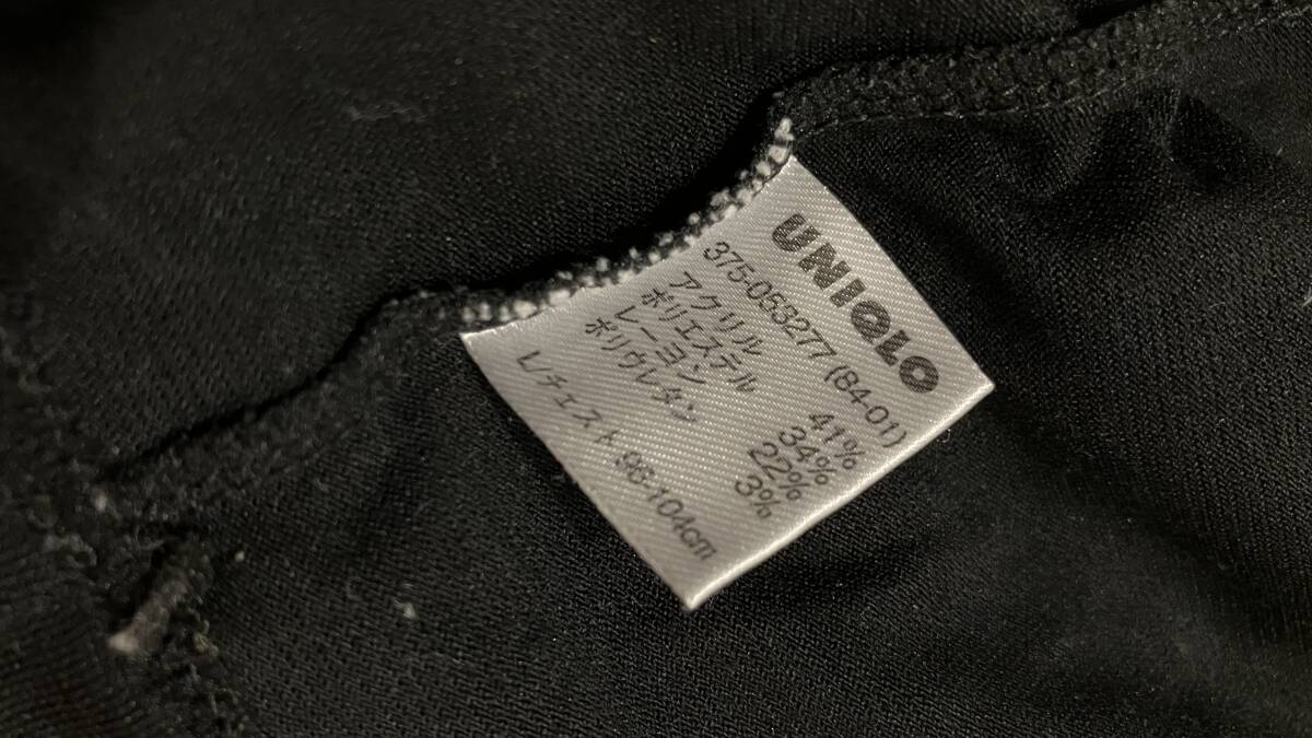 ユニクロ UNIQLO ヒートテックインナー Vネック 半袖 メンズ Lサイズ ブラック 黒_画像2