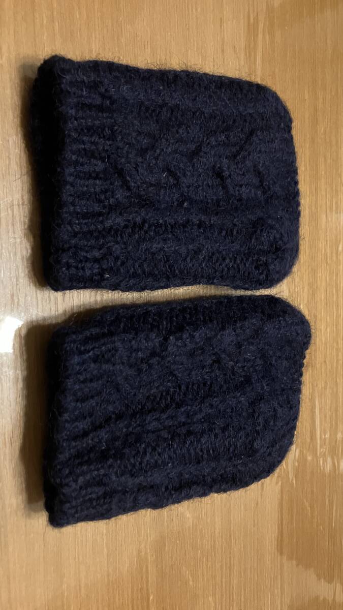 Stuart Austin｜ステュアートオースティン ニットハンドウォーマー ネイビー フリーサイズ ウール100% イギリス製 手袋_画像3