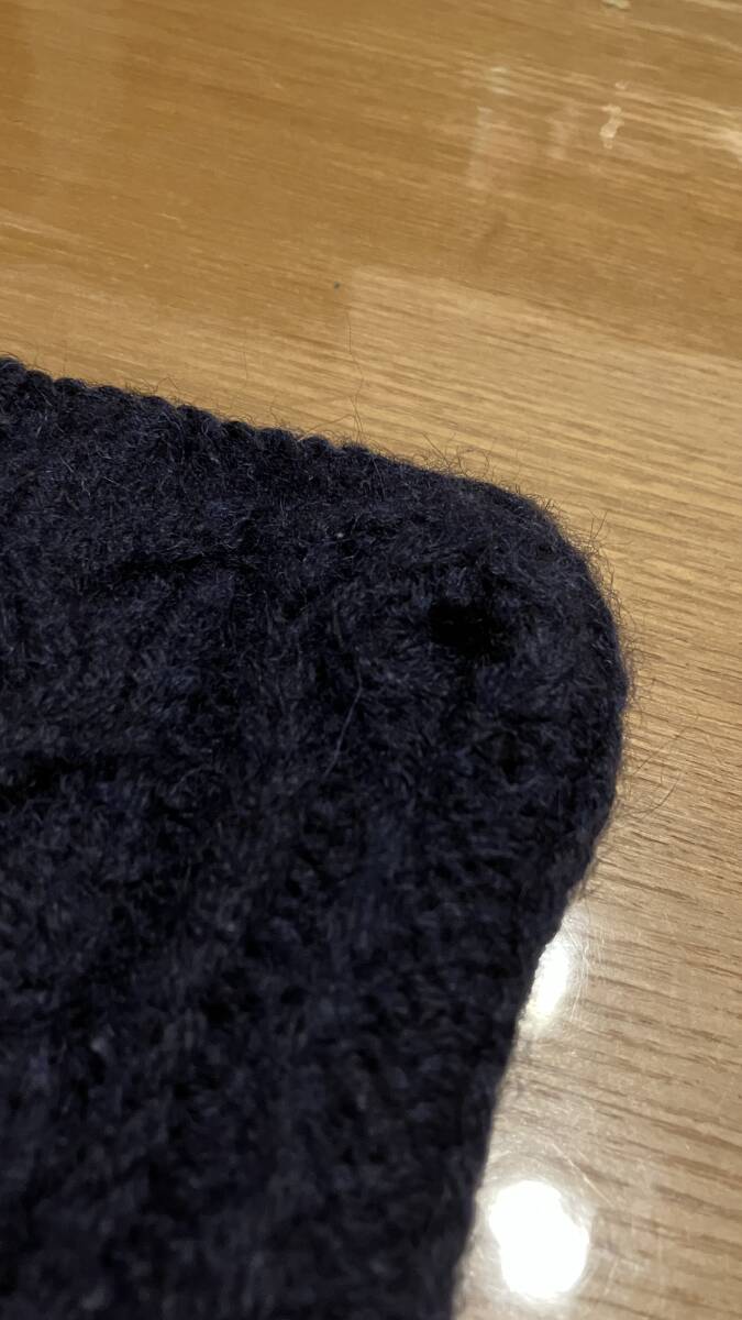 Stuart Austin｜ステュアートオースティン ニットハンドウォーマー ネイビー フリーサイズ ウール100% イギリス製 手袋_画像4