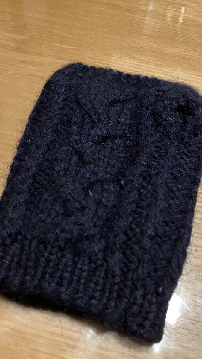 Stuart Austin｜ステュアートオースティン ニットハンドウォーマー ネイビー フリーサイズ ウール100% イギリス製 手袋_画像5