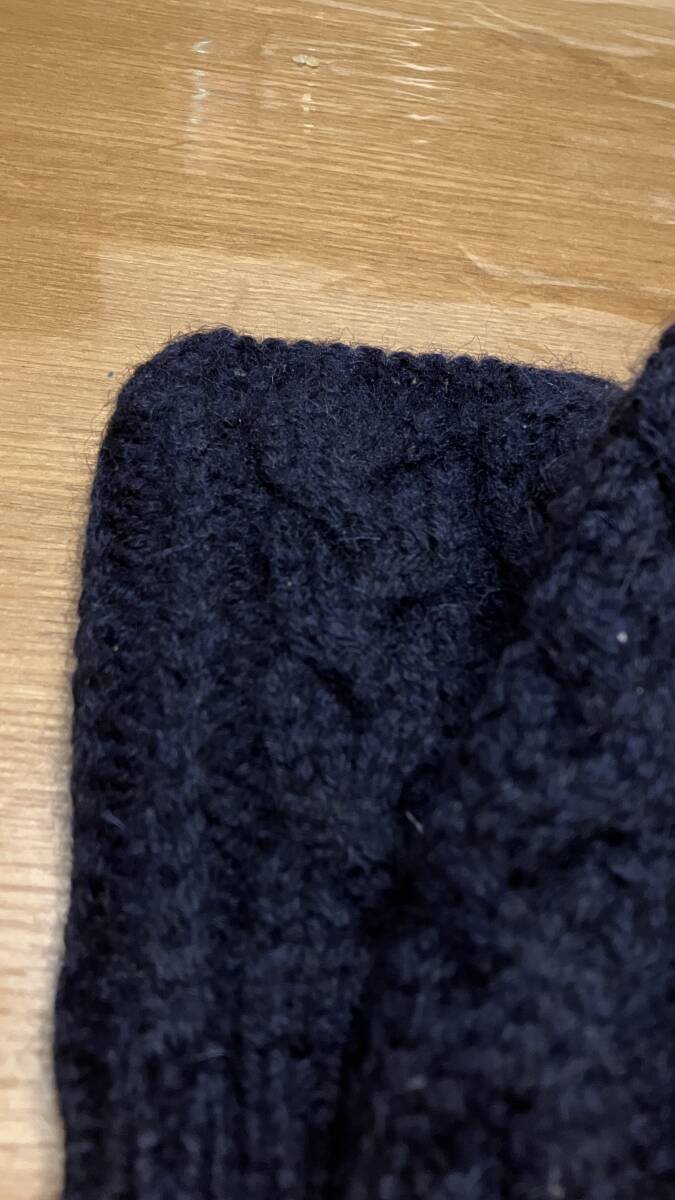 Stuart Austin｜ステュアートオースティン ニットハンドウォーマー ネイビー フリーサイズ ウール100% イギリス製 手袋_画像7